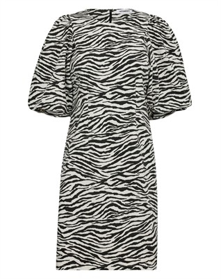 Zion Zebra Crop Puff Kjole